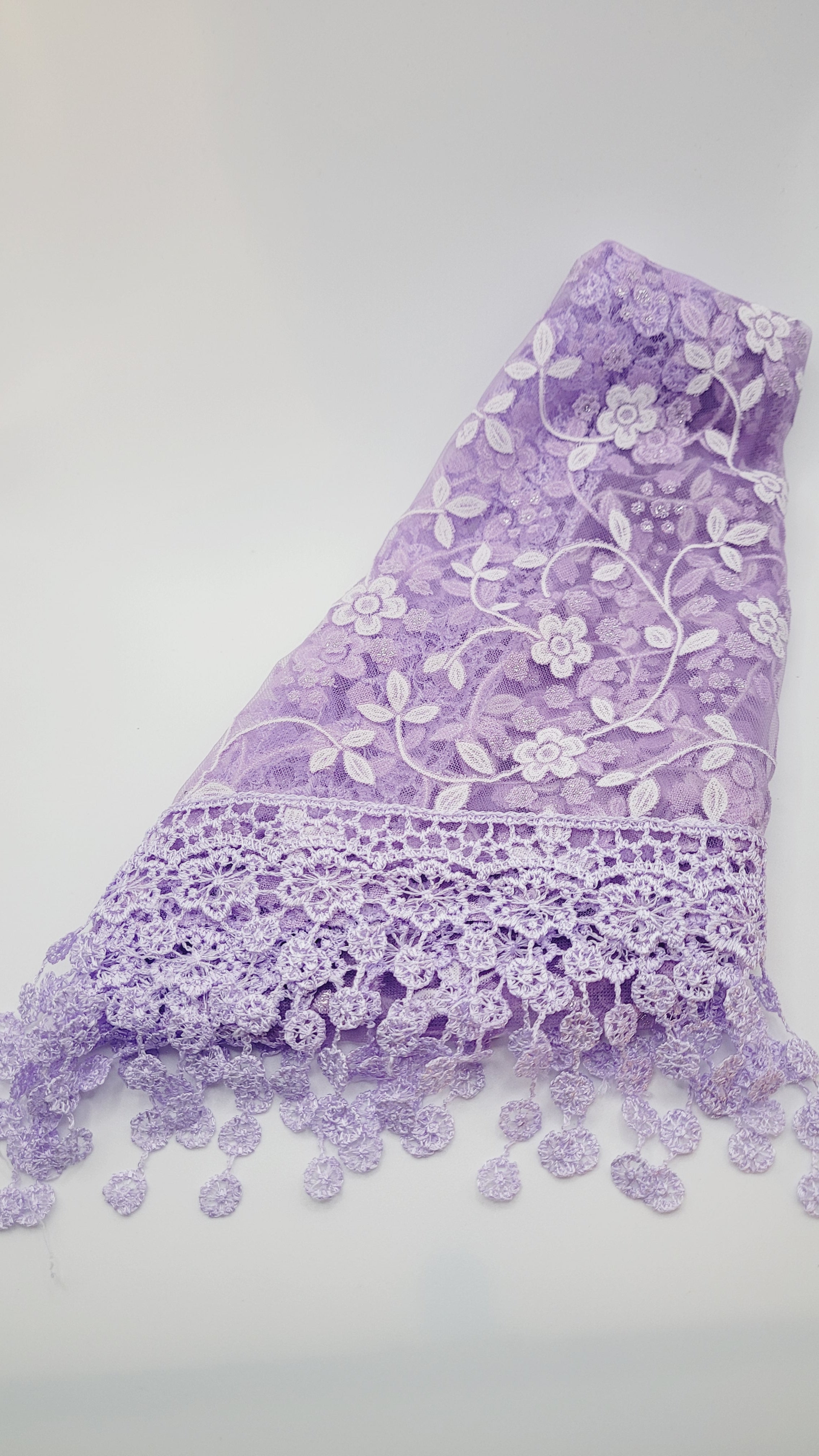Lavender Lace Chapel Veil - Mantilla