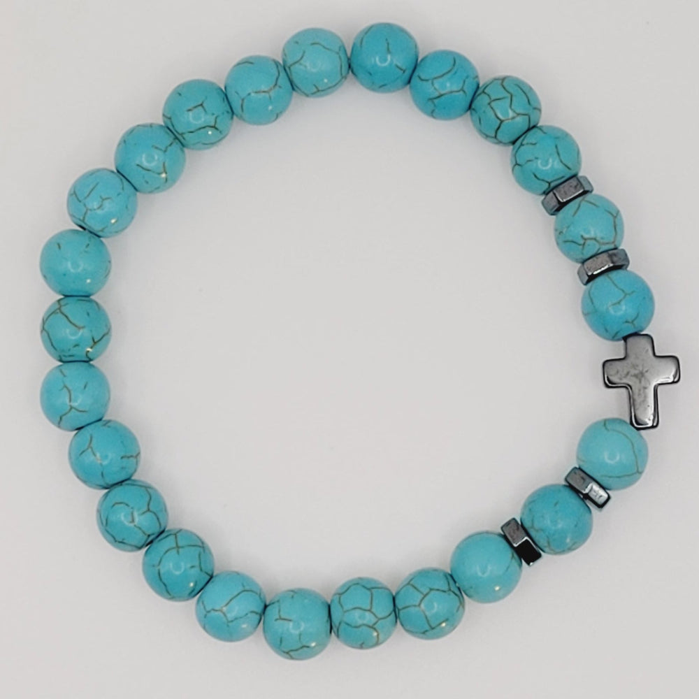 Natural Stone Cross Bracelets