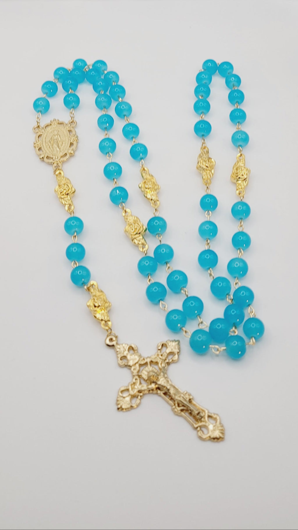 Handmade Gold Miraculous Metal Rosary
