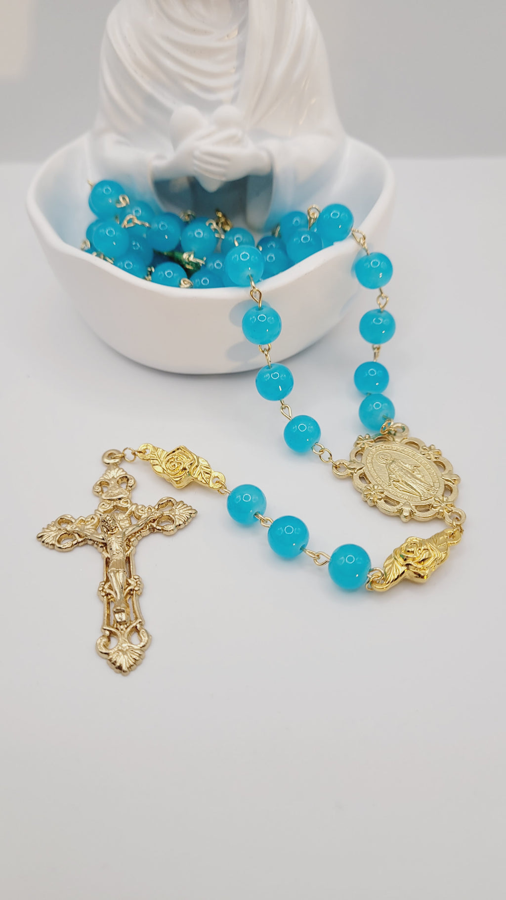 Handmade Gold Miraculous Metal Rosary