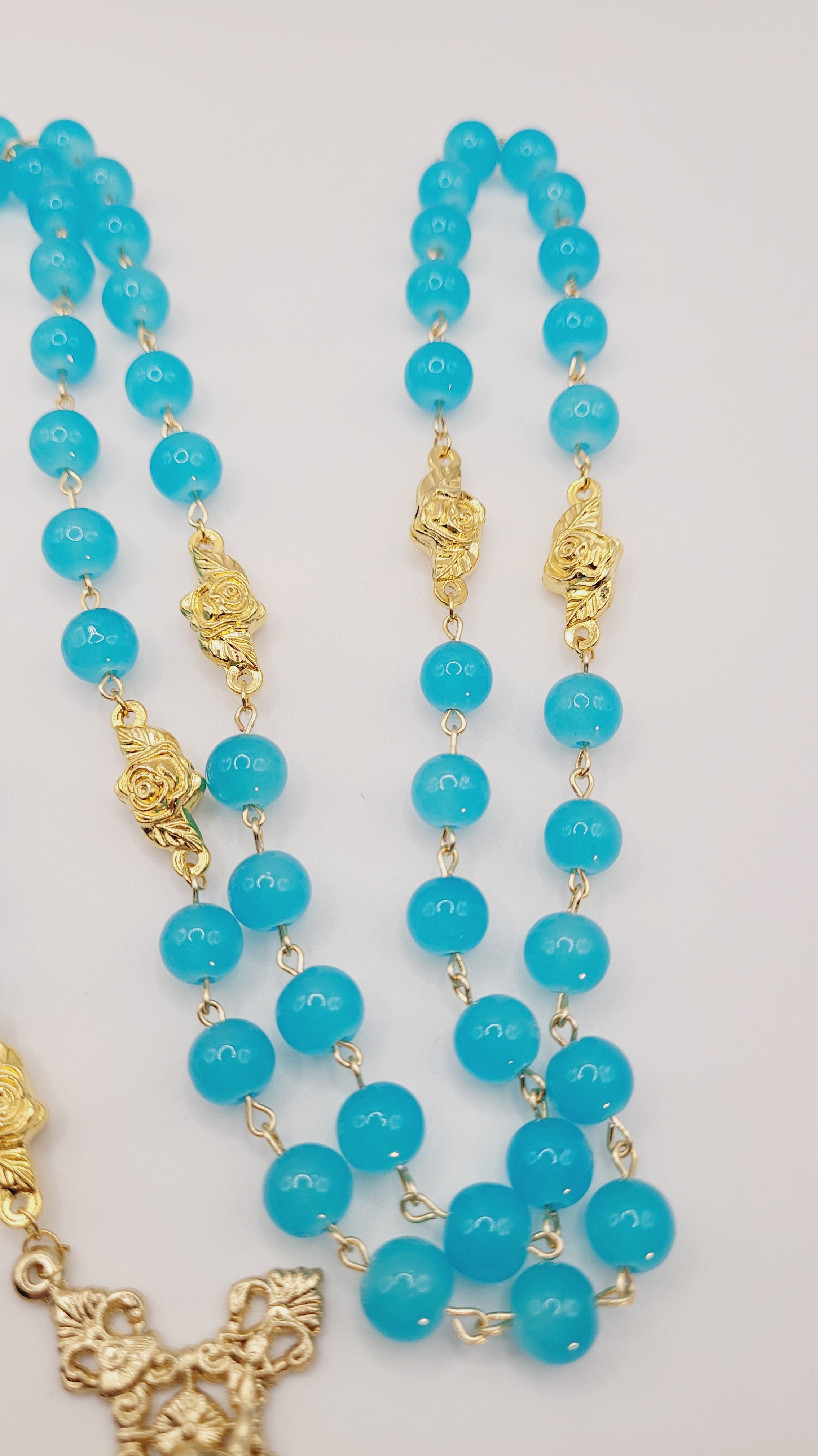 Handmade Gold Miraculous Metal Rosary