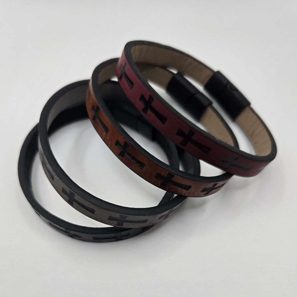 Cross Cuff Bracelet - Magnetic Clasp